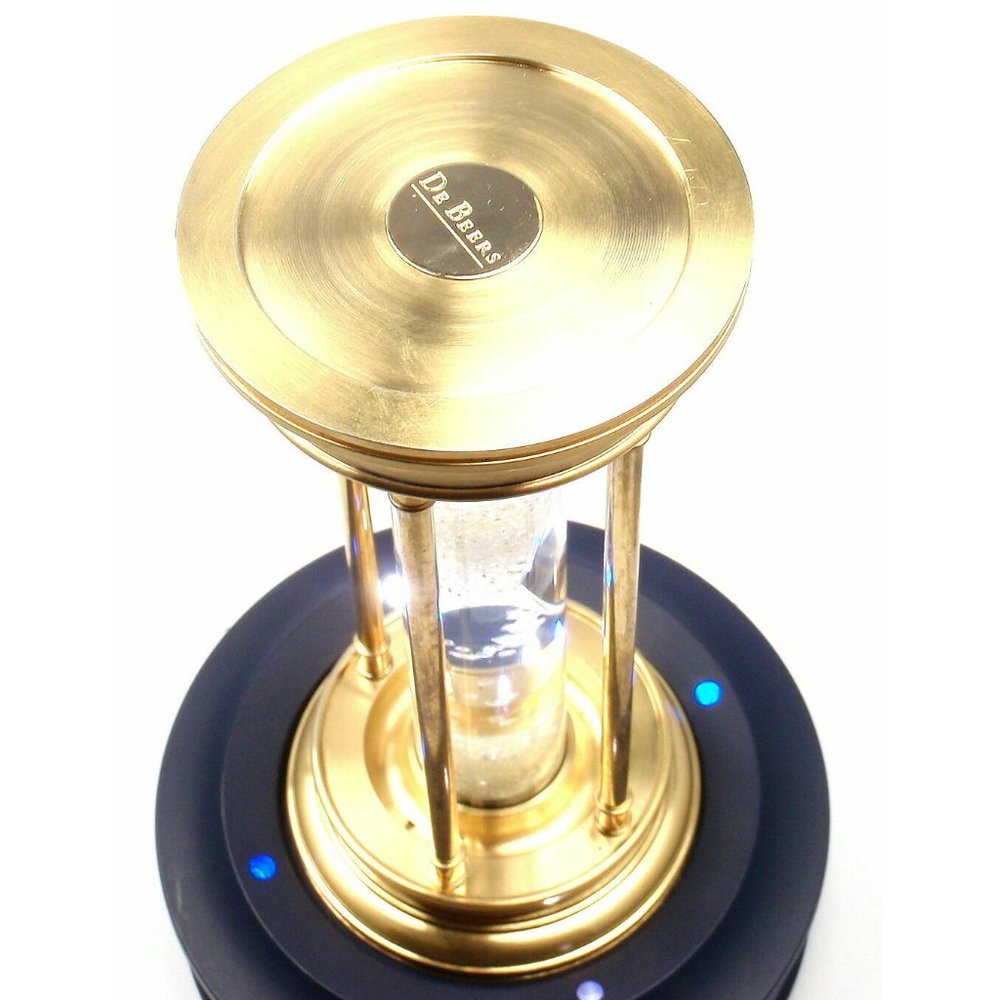 Very Rare! De Beers Limited Edition Millennium 2000 Diamond Brass Hourglass - Picture 4 of 5